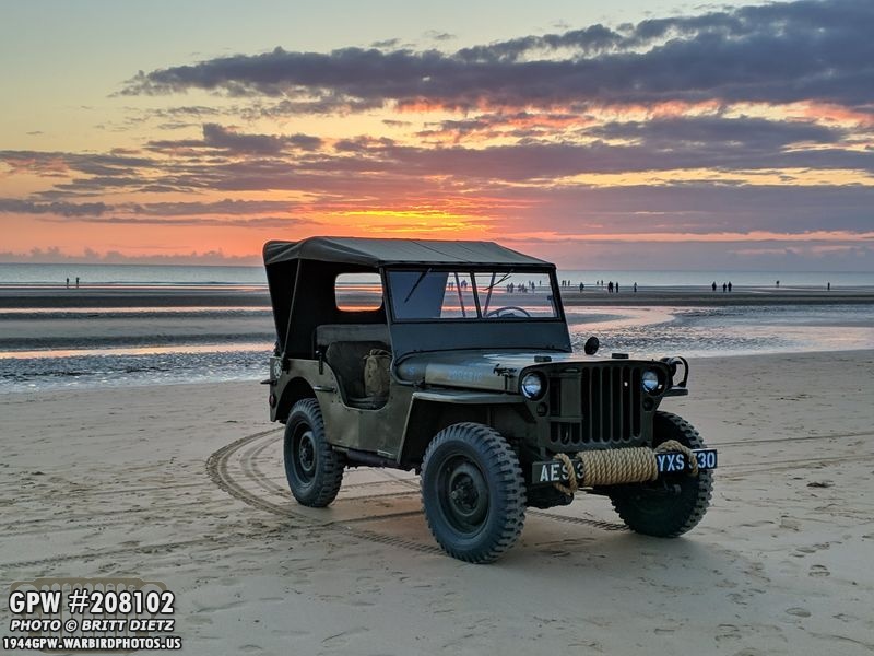 A Jeep on Omaha Beach, France during the 75th Anniversary of D-Day