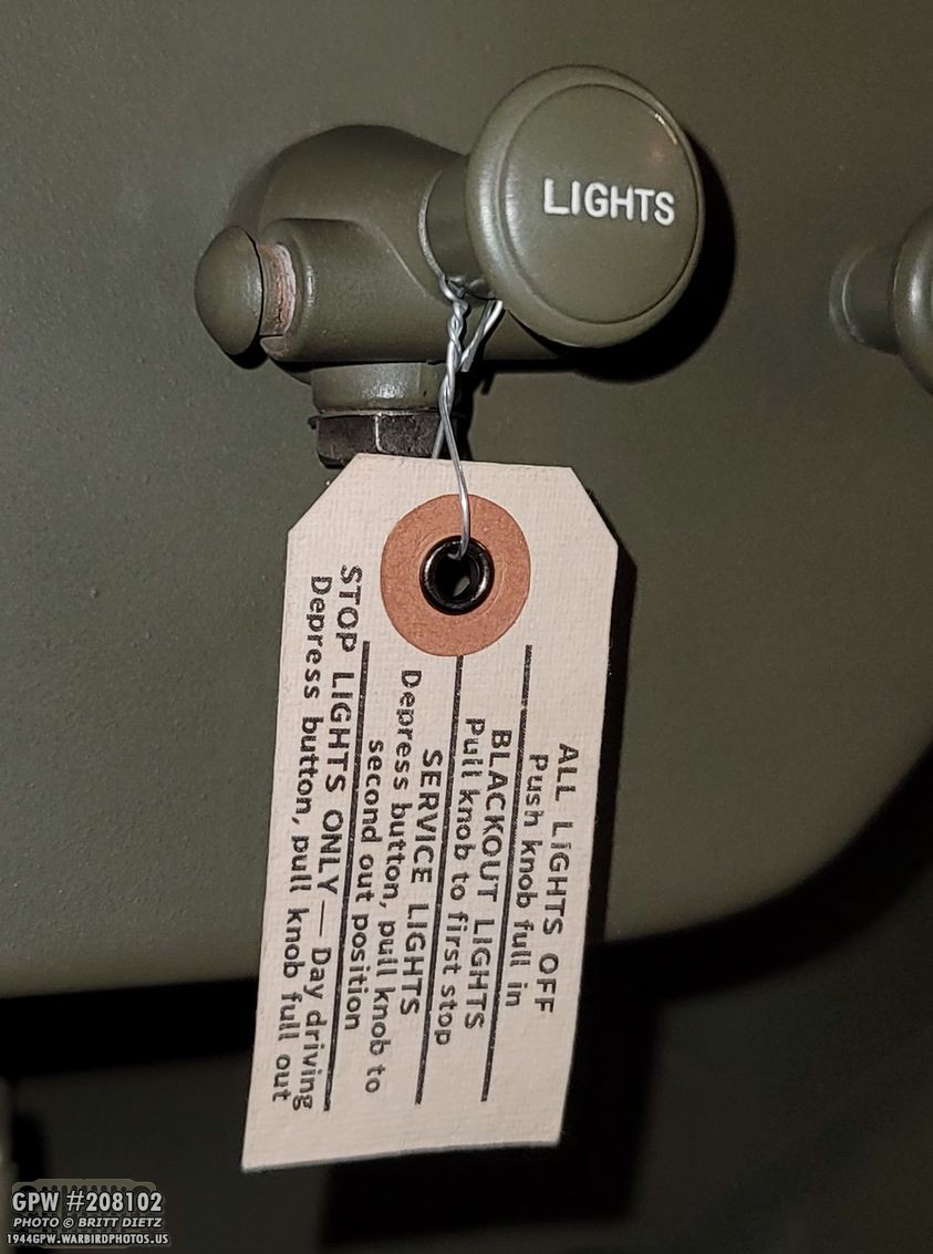 Reproduction Jeep Push Pull Light Switch Tag