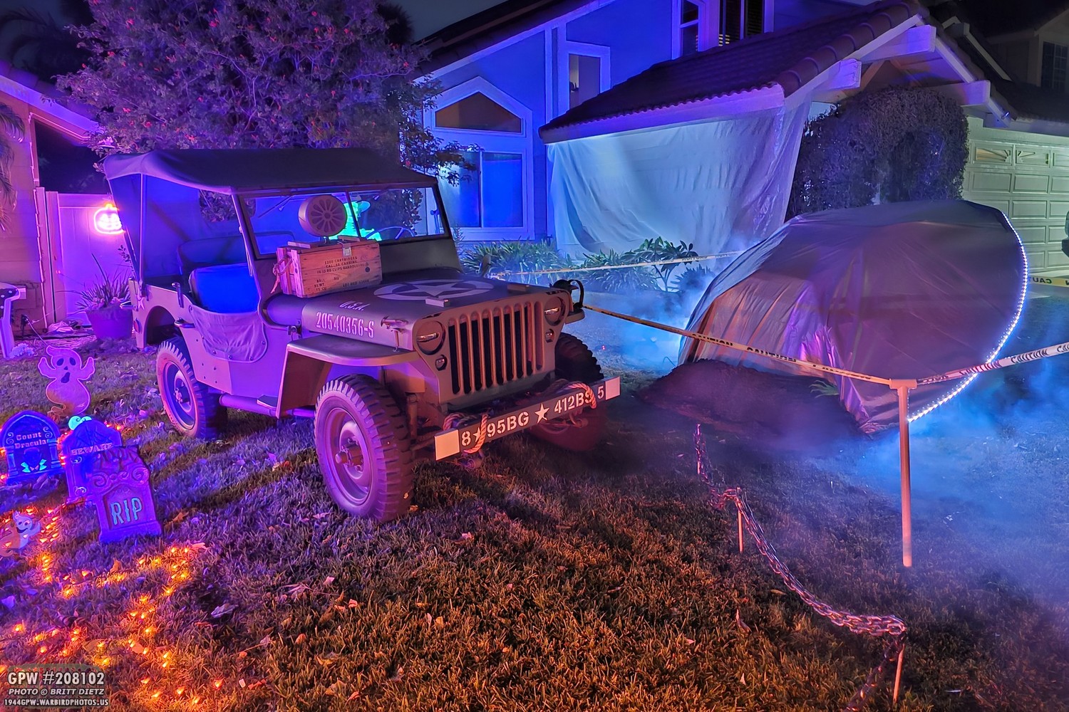 GPW Jeep #208102 with UFO Flying Saucer - Halloween 2023